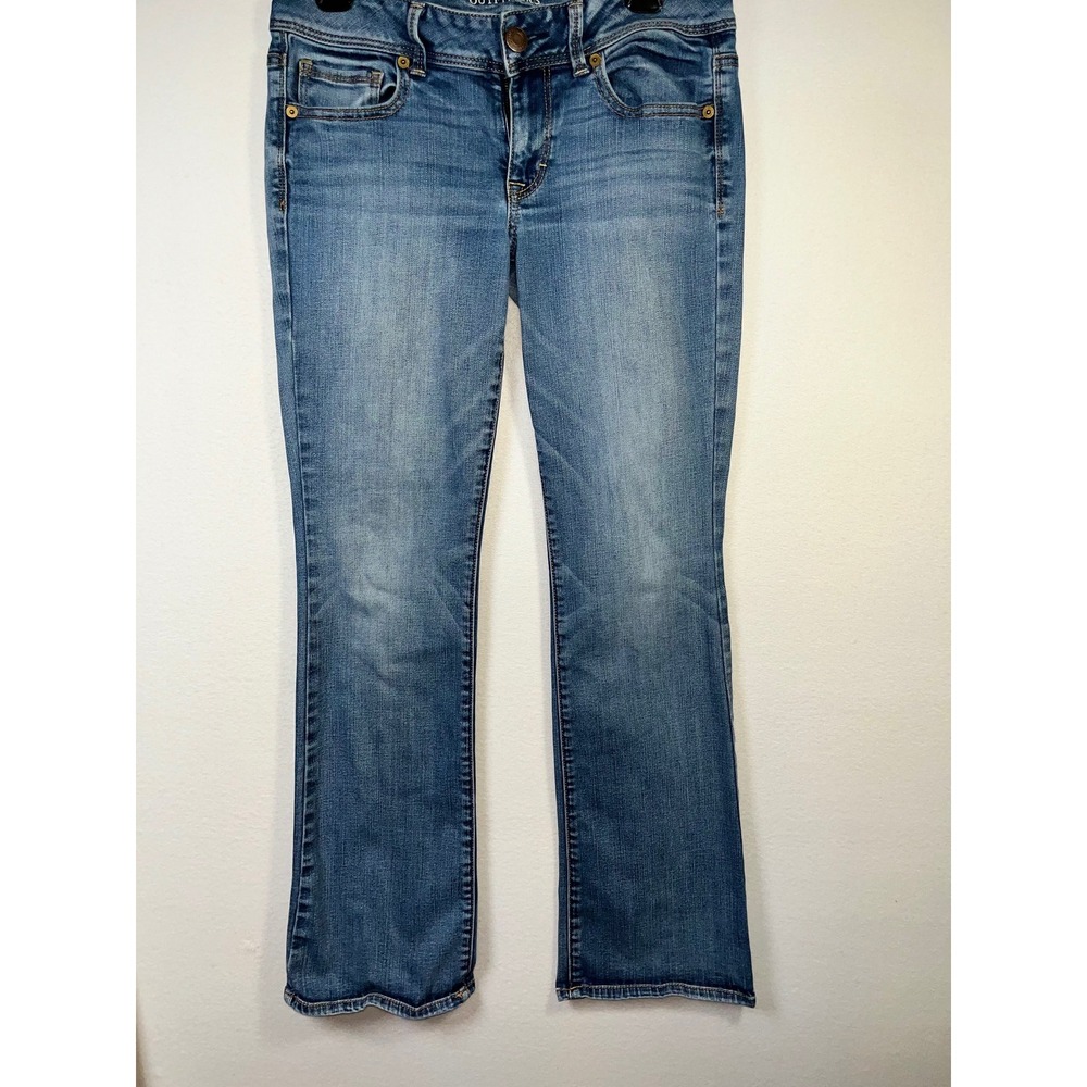 American Eagle Kick Boot Jeans Women Size 8 Blue Excellent Stretch Denim